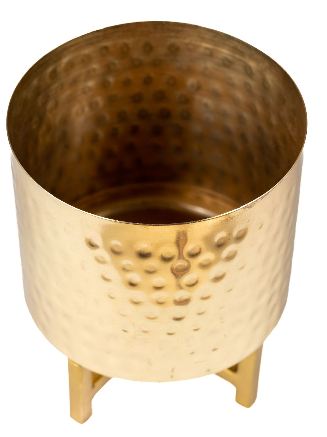 Planter Gold Hammer with Gold Stand (Single Piece) - Decor & Living - 3