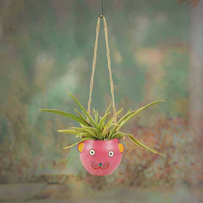 Pink Fish Earthen Hanging Planter (6x5x17") - Decor & Living - 1
