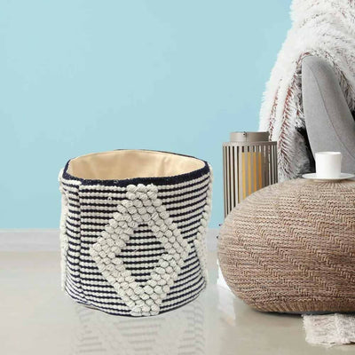 Cotton Planter Basket with Stripes - Storage & Utilities - 1