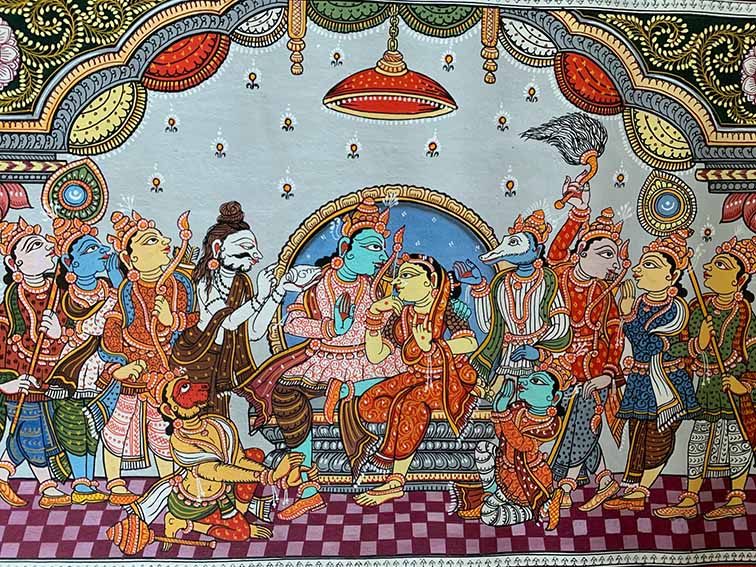 Pattachitra Painting of Coronation of Ram - Wall Decor - 2