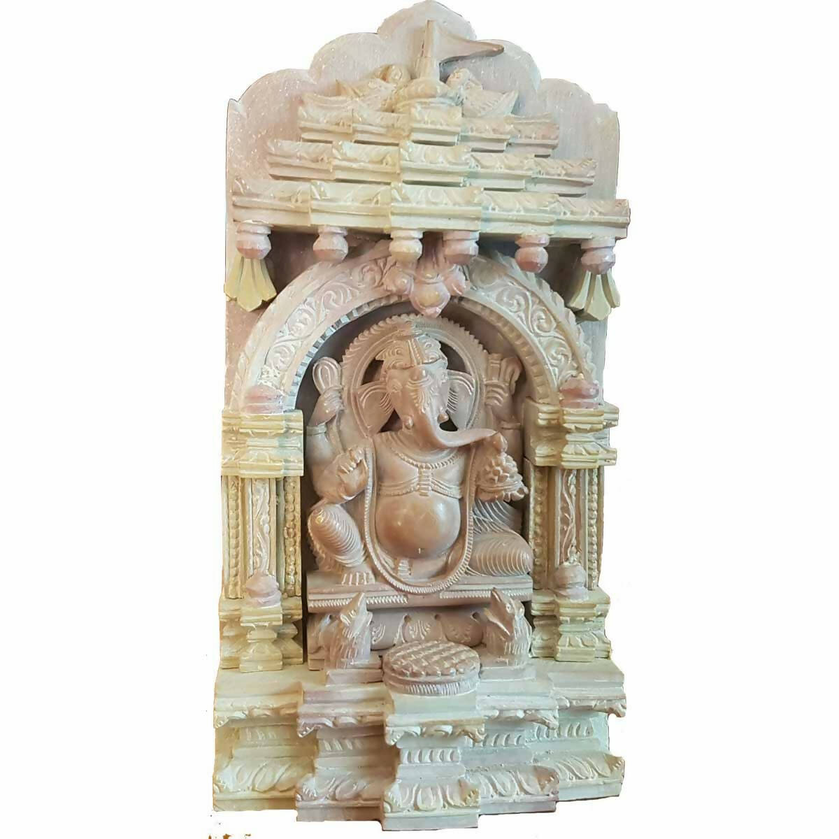 Vastu Ganesha in White Stone SC-99-95 - Decor & Living - 1