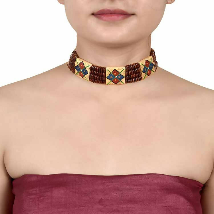 The Guards of Empress III Handcrafted Tribal Dhokra Square Choker - Fashion & Lifestyle - 2