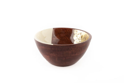 Serving Bowl Wooden White and Gold - Dining & Kitchen - 4