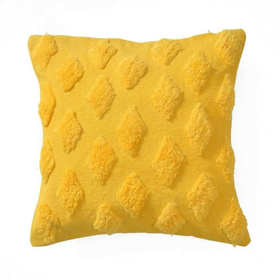 Small Diamonds Barfi Tufted Cushion Cover, Yellow - Decor & Living - 5