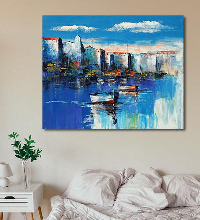 Sleepy Town by the River - Wall Decor - 1