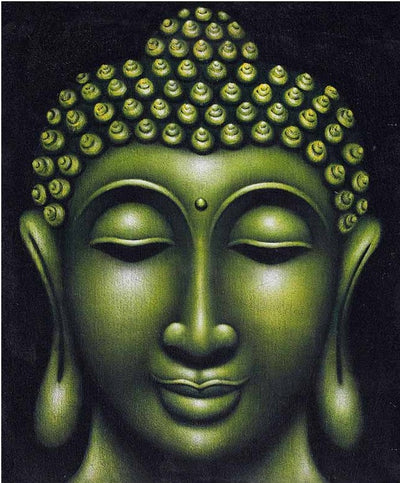 Green Tranquil Buddha - Wall Decor - 2