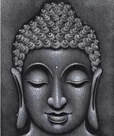 Tranquil Buddha on Lace Fabric - Wall Decor - 2