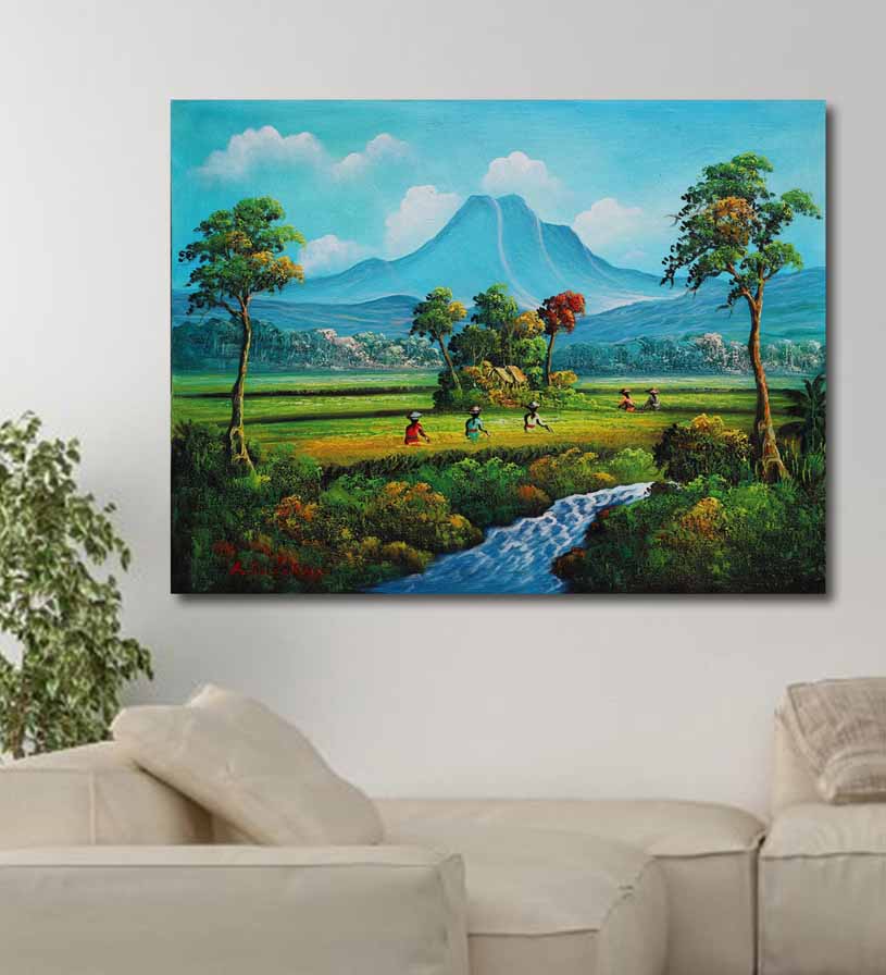 Farm on the Foothills of a Mountain - Wall Decor - 1