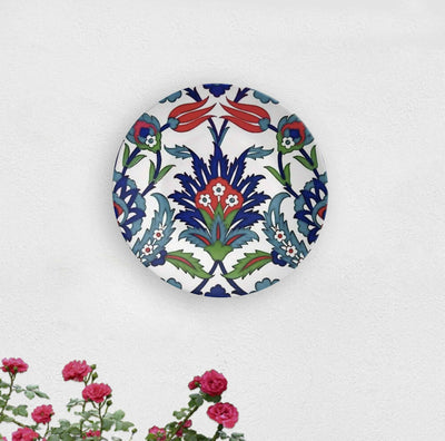 Turkish Flower Within Decorative Wall Plate - Wall Decor - 1