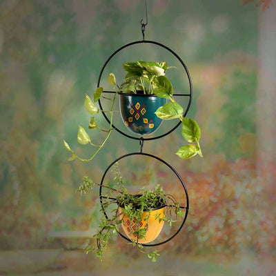Colourful Hanging Planters - Set of 2 (12x6x27") - Decor & Living - 1
