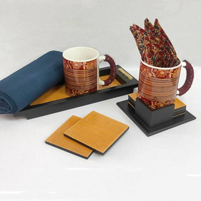 Yellow Tray Mug Coaster Serviettes - Dining & Kitchen - 1