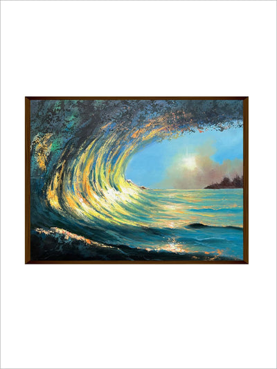 Blue Yellow Sunset and Ocean - Wall Decor - 2