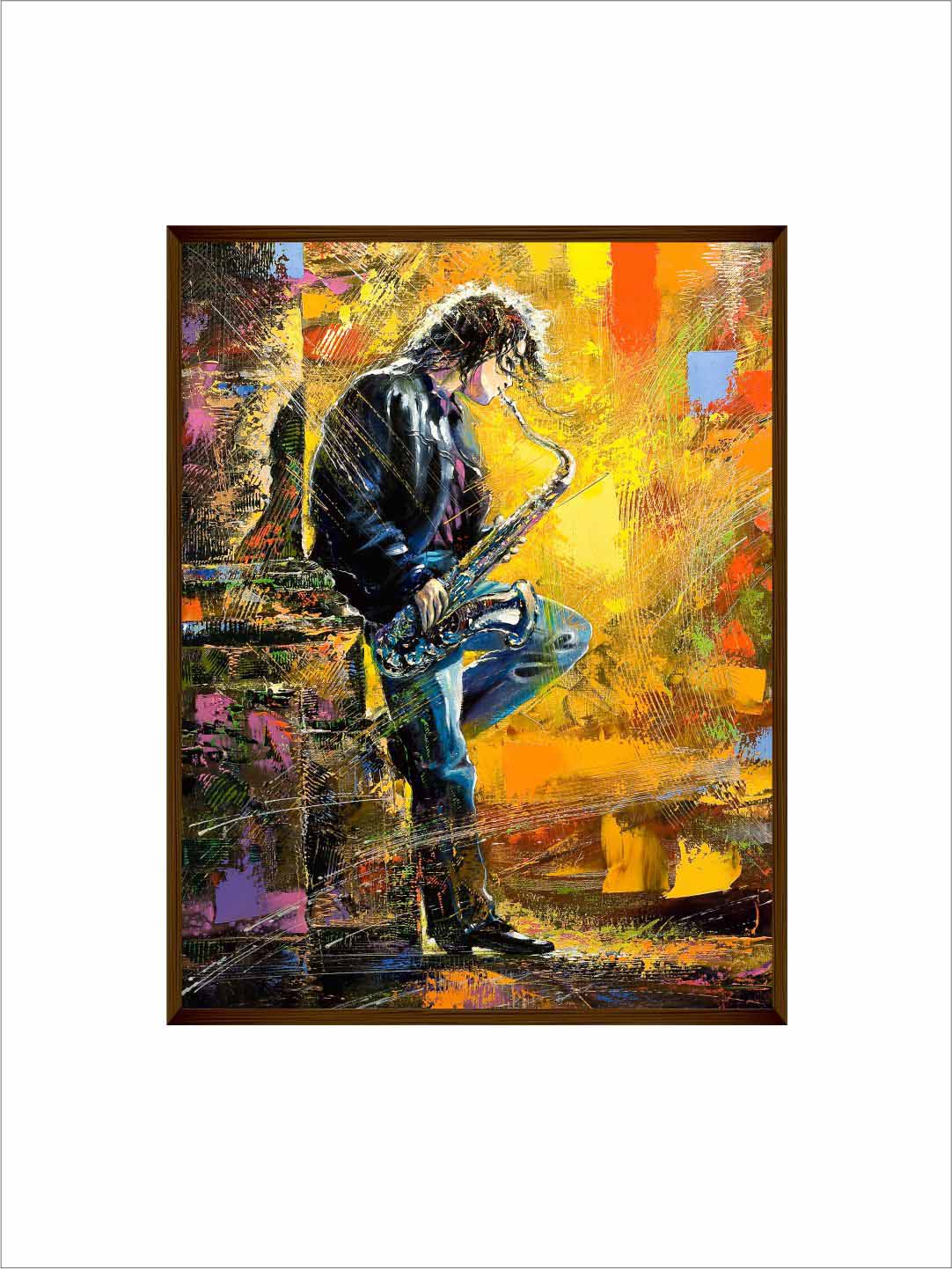 A Young Man Playing a Saxophone - Wall Decor - 2