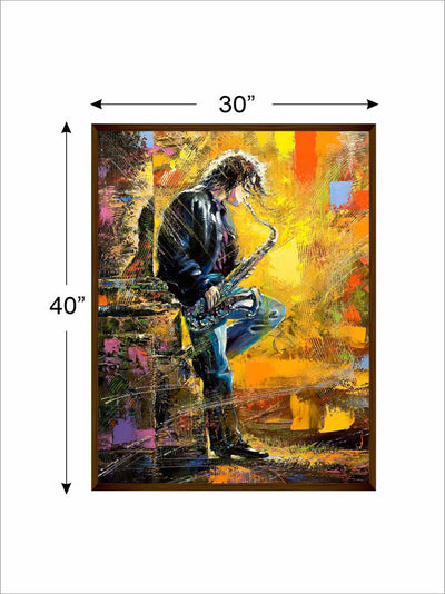 A Young Man Playing a Saxophone - Wall Decor - 4