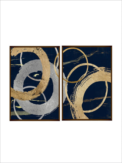 Blue Gold Art (Multi-piece) - Wall Decor - 2