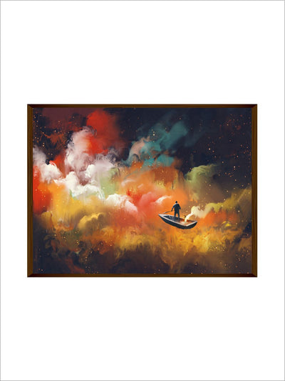 Man on a Boat in the Outer Space - Wall Decor - 2