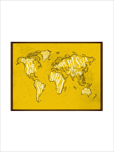 Yellow World Map - Wall Decor - 2