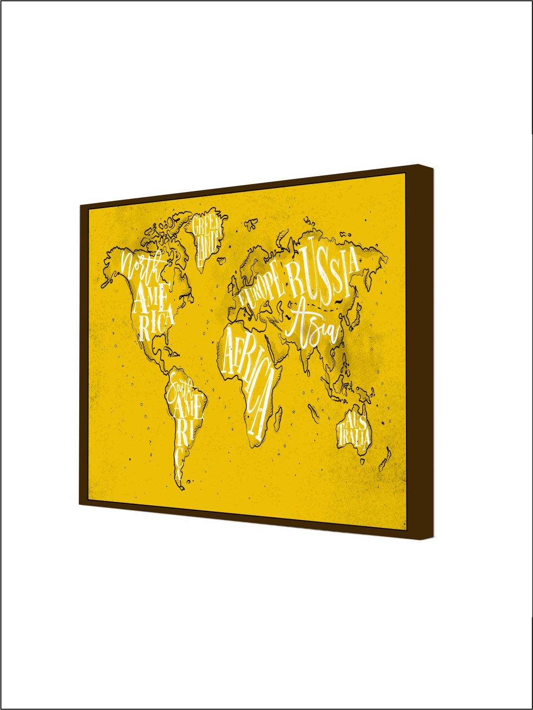 Yellow World Map - Wall Decor - 3