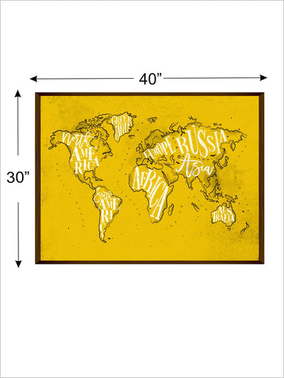 Yellow World Map - Wall Decor - 4