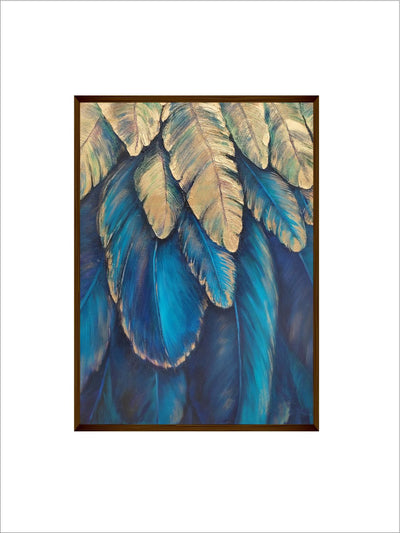 Blue Gold Leaves - Wall Decor - 2