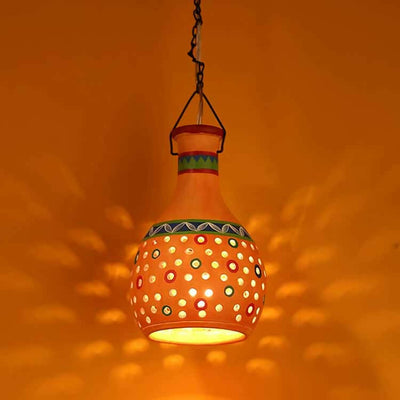 Ruso-E Terracotta Pendant Lamp in Gilded Orange - Decor & Living - 1
