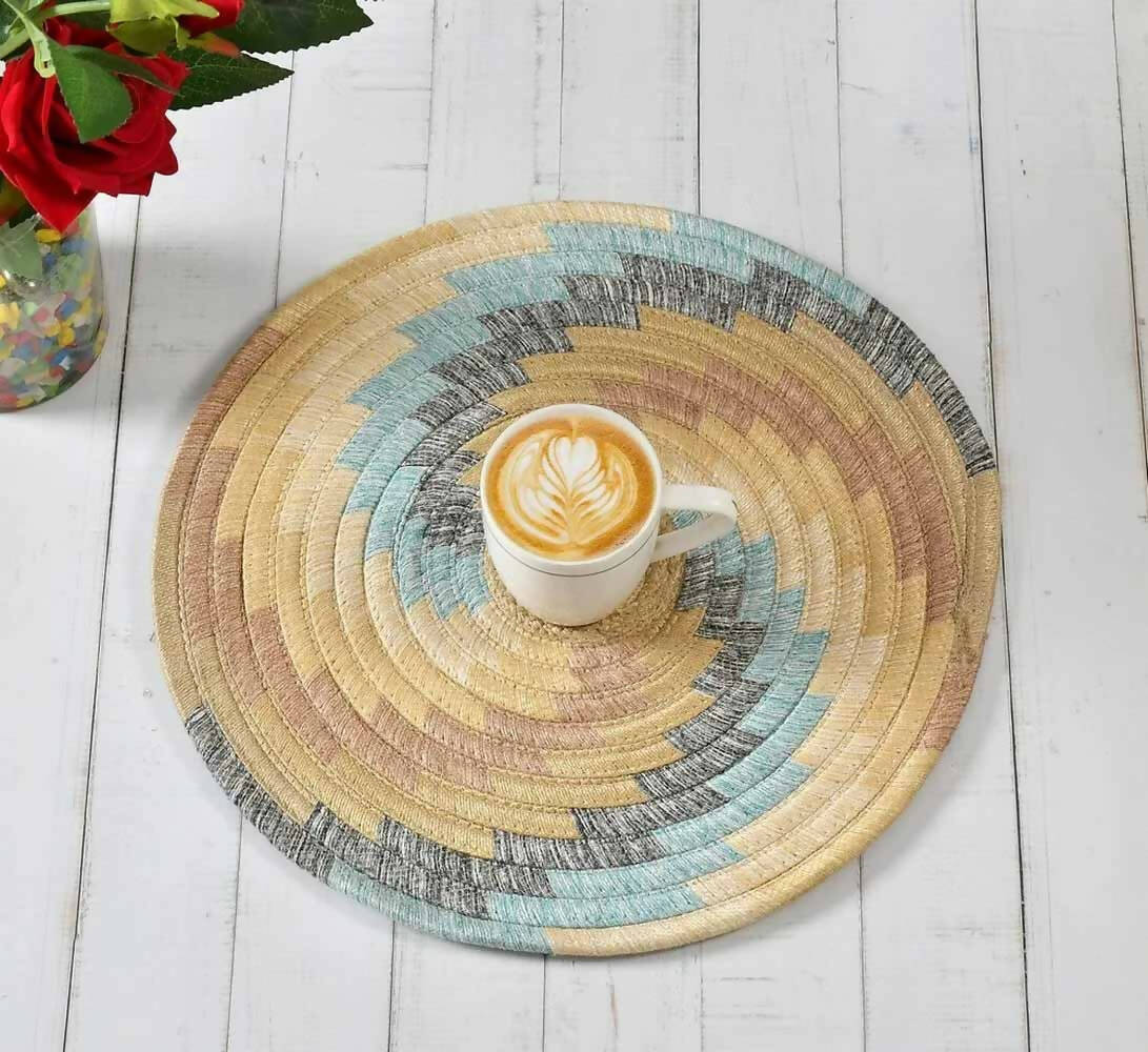 Polyjute Multi-Color Round Placemat - Pack of 2 - Dining & Kitchen - 1