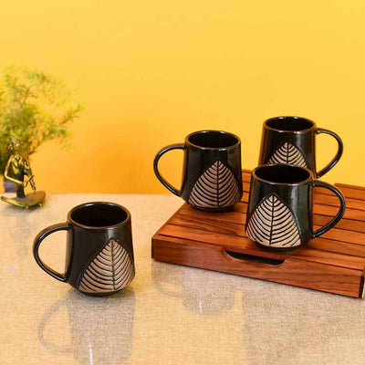 Falling Leaves Tea Mugs - Set of 4 (4.5x3x4") - Dining & Kitchen - 1