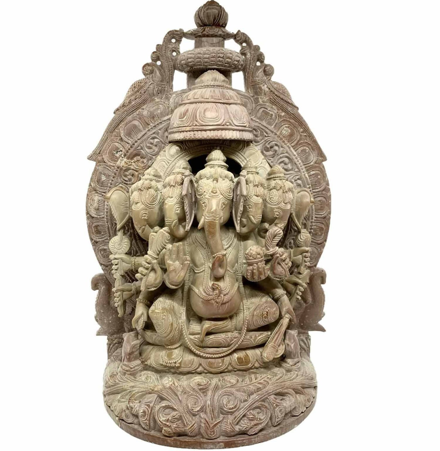 Panchmukhi Ganesh in Pink Stone SC-99-85 - Decor & Living - 1