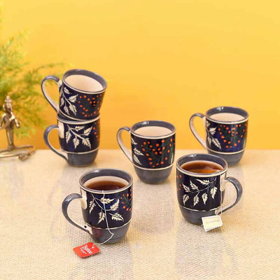 Blooming Leaves Drinking Mugs - Set of 6 - Dining & Kitchen - 1