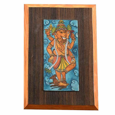 Ganesha Kerla Mural Handpainted Wooden Wall Frame - Wall Decor - 1