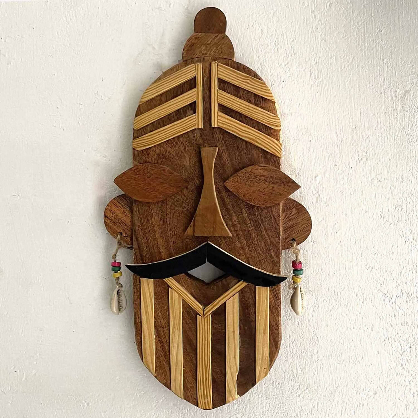 Wooden Sadhu Baba Handcrafted Mask - Wall Decor - 2