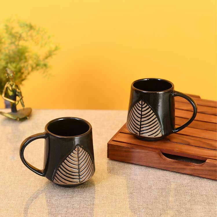 Falling Leaves Tea Mugs - Set of 2 (4.5x3x4") - Dining & Kitchen - 1