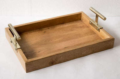 Wooden Tray - Rectangle T-Handle - Large - Dining & Kitchen - 1