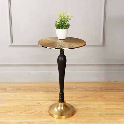 The Carla Side Table in Classical design in Raw Gold & Black Finish 61-177-48-2