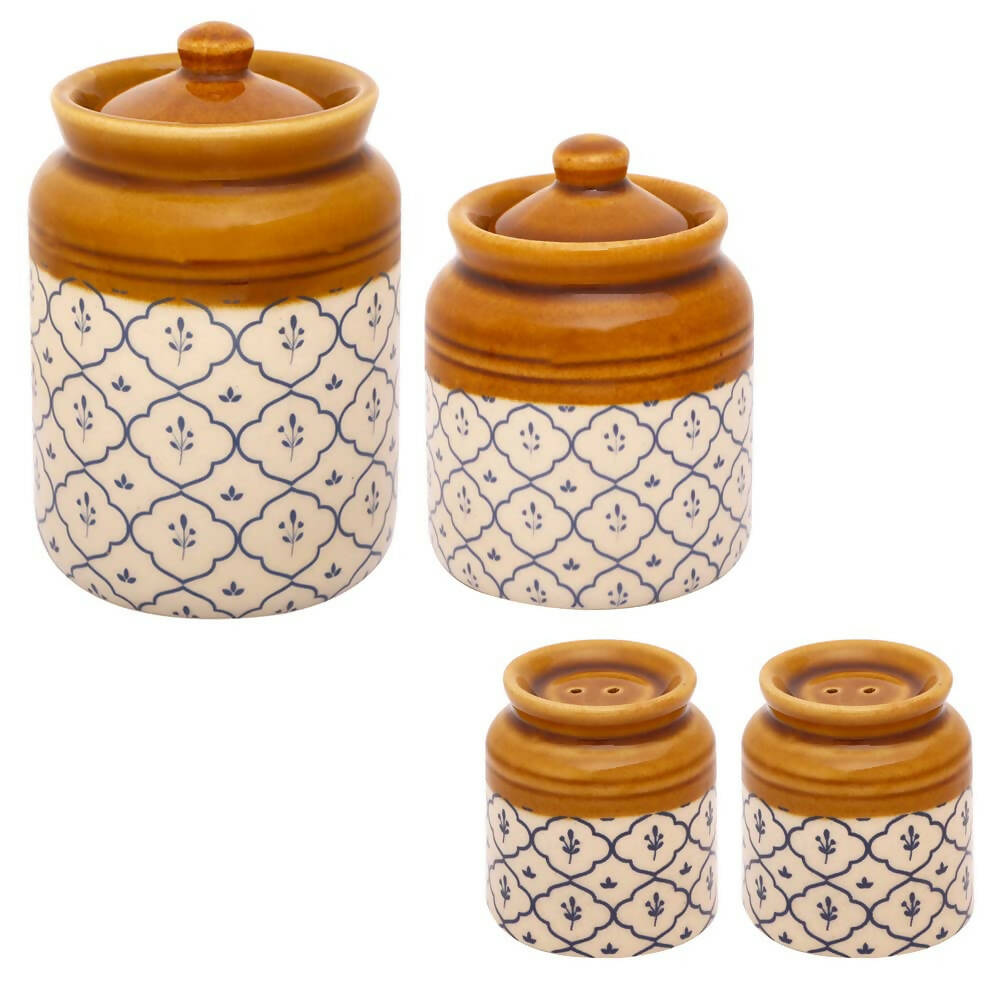 Ek Do Dhai Turkish Ceramic Burnijar Set of 3 - Dining & Kitchen - 1