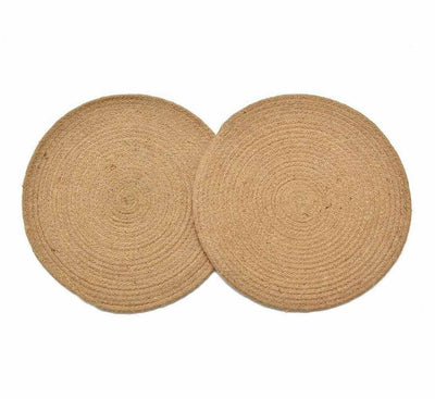 Jute Placemat, Round, Plain - Pack of 2 - Dining & Kitchen - 1