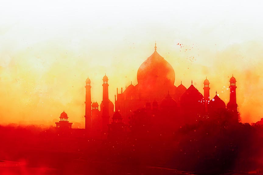 Silhouette of Taj Mahal -Agra - Wall Decor - 2