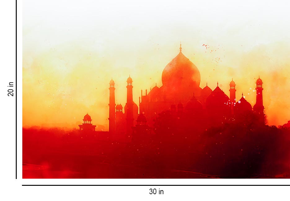 Silhouette of Taj Mahal -Agra - Wall Decor - 3