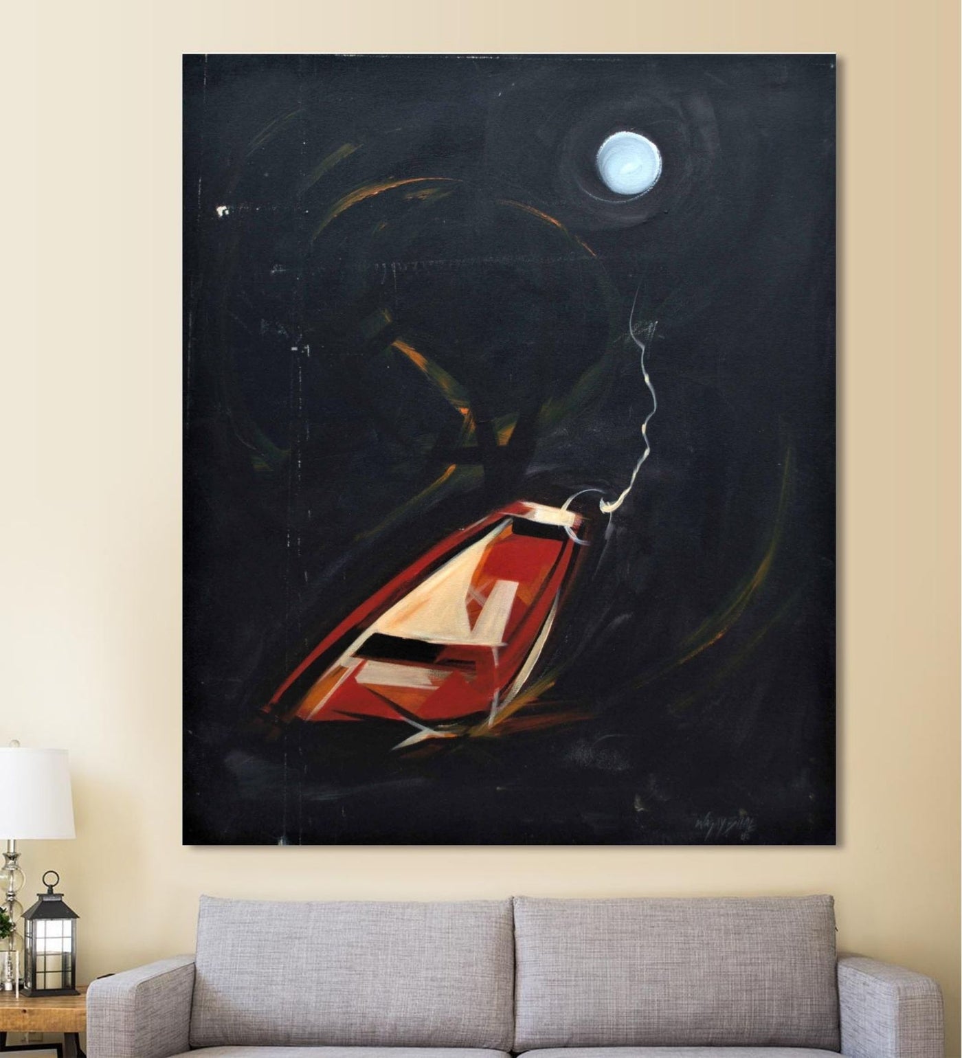 Moon and Boat in Conversation - Wall Decor - 1
