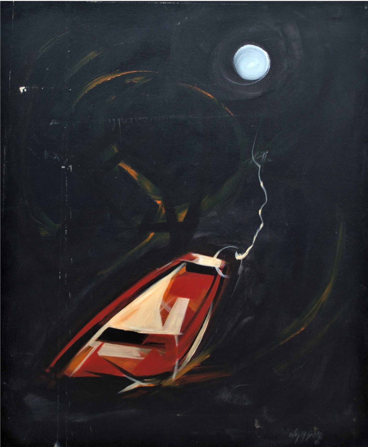 Moon and Boat in Conversation - Wall Decor - 2