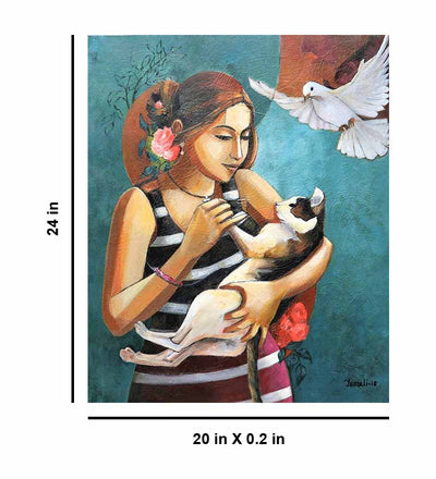Girl with Cat 2 - Wall Decor - 3