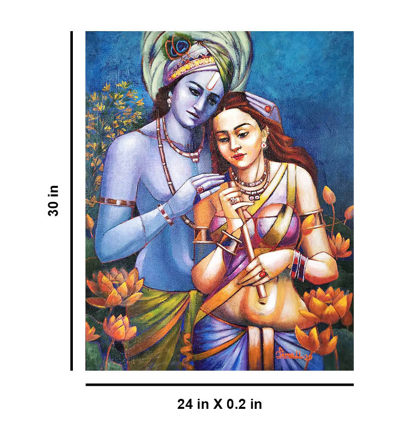 Radha Krishna Embrace - Wall Decor - 3