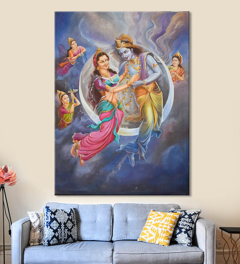 Hand Painted Lord Krishna Abstract Acrylic Painting on Canvas Board for  Home Decor and Wall Decor 