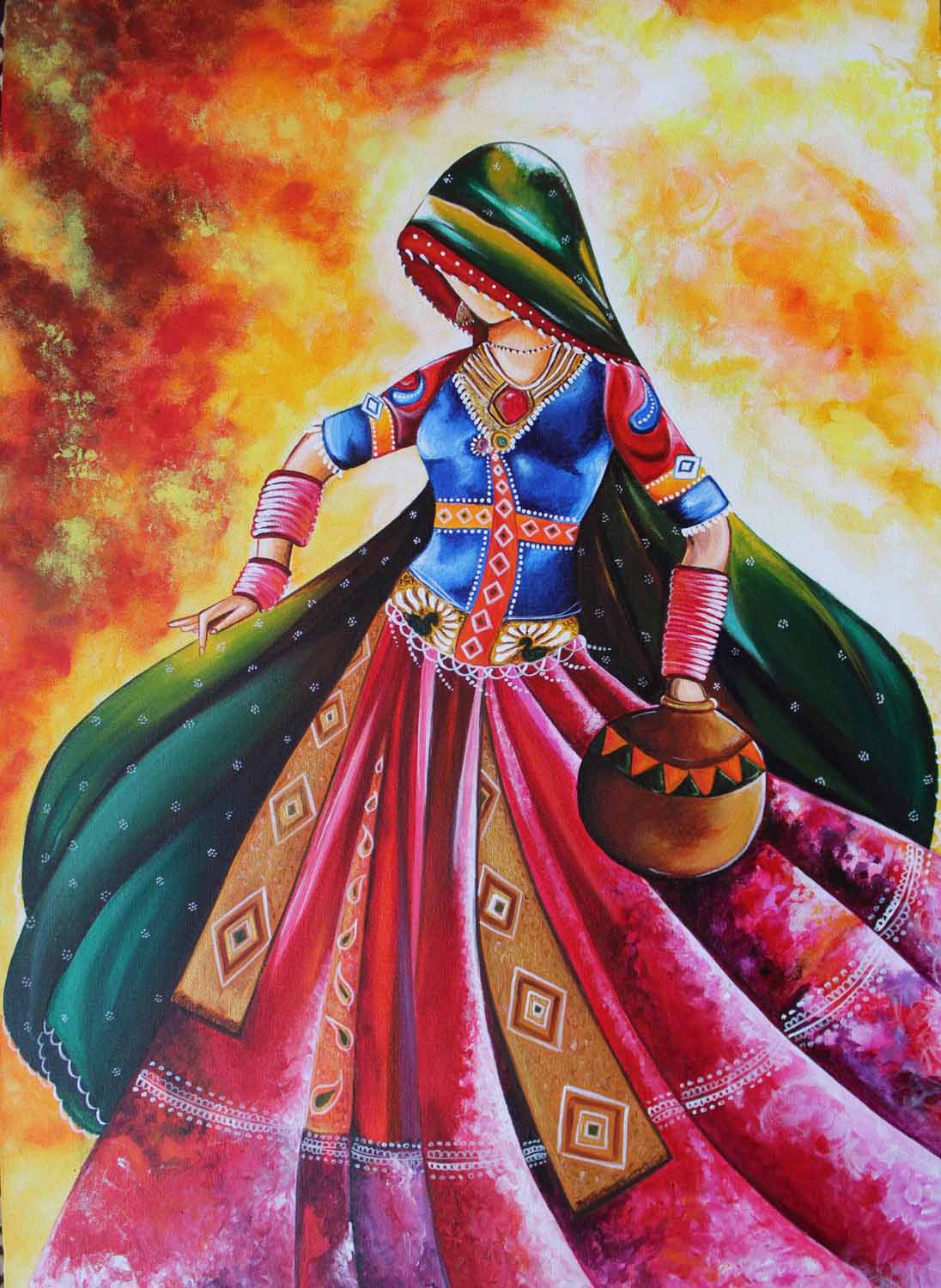 Dancing Rajasthani Girl (VR) - Wall Decor - 2