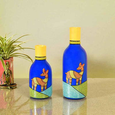 Indigo Deer Terracotta Vase - Set of 2 - Decor & Living - 1
