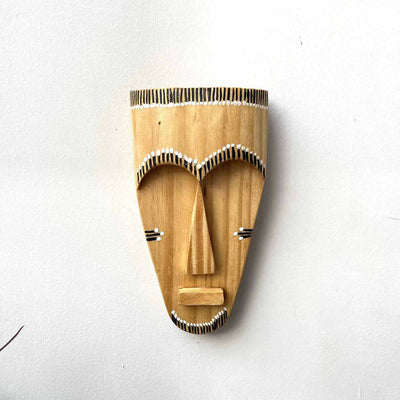 Wooden Tribal Abstract Man Small Mask - Wall Decor - 1