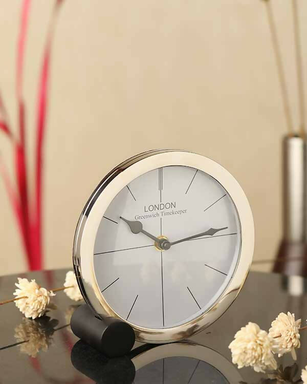 Langston Silver Table Clock- 61-352-17-1