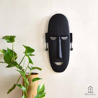 Wrought Iron Buddha Mask - Wall Decor - 1