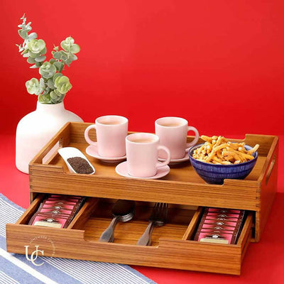 Serving Tray with Tea Bag Drawer - Dining & Kitchen - 1