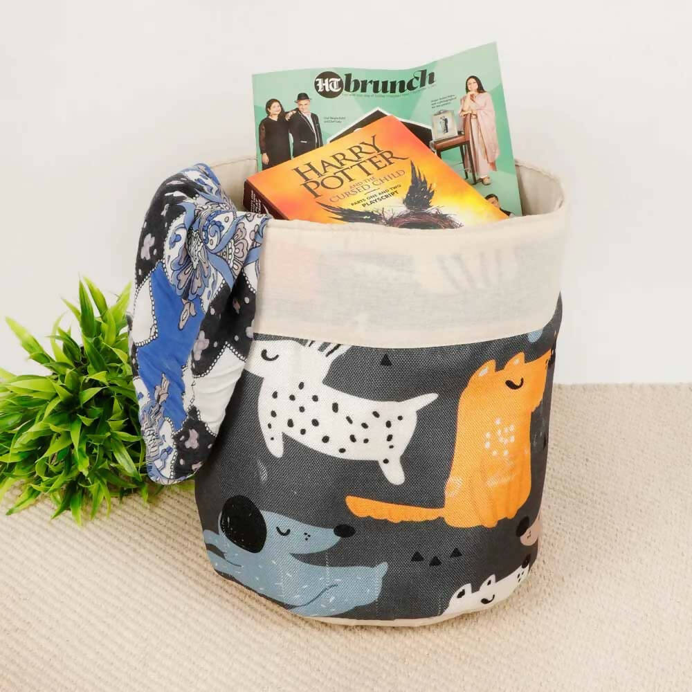 Kids Storage Basket, Color Print Animals - Storage & Utilities - 1